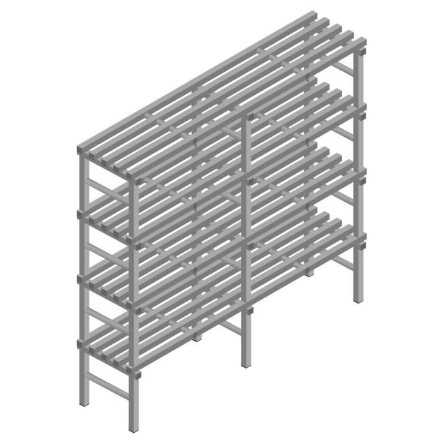 Kunststoffregal REA Euro grau 1900x2000x500 mm (HxBxT) 4 Ebenen