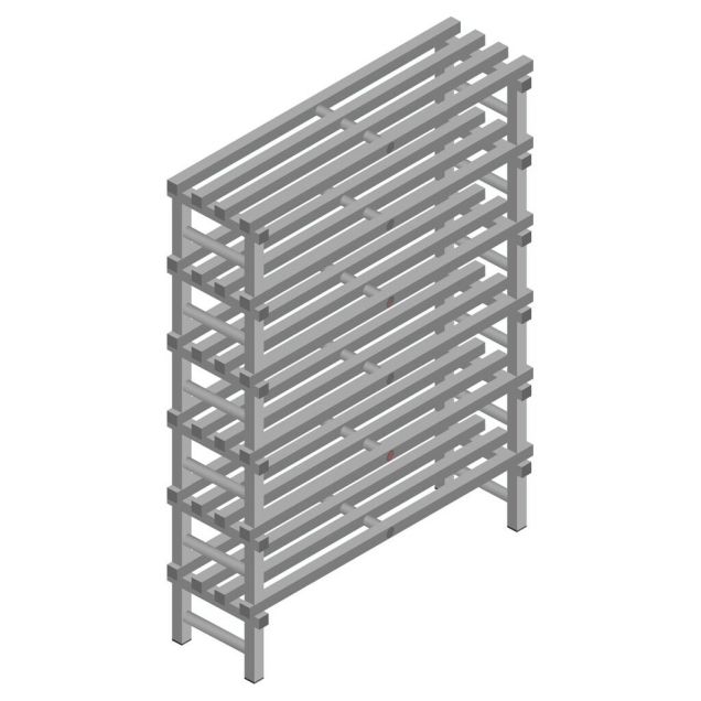Kunststoffregal REA Euro grau 2000x1200x400 mm (HxBxT) 6 Ebenen