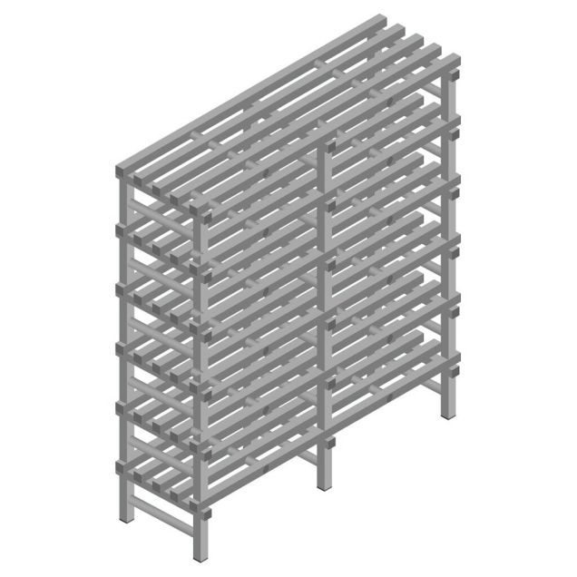 Kunststoffregal REA euro grau 2000x1500x500 mm (HxBxT) 6 Ebenen