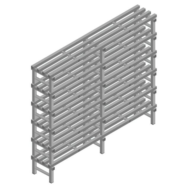 Kunststoffregal REA Euro grey 2000x2000x400 mm (HxBxT) 6 Ebenen
