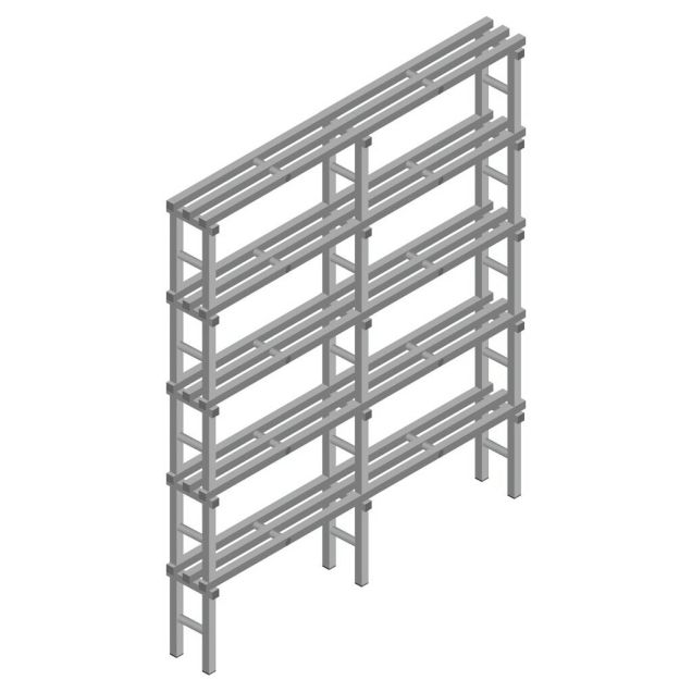 Kunststoffregal REA Euro grau 2050x1500x300 mm (HxBxT) 5 Ebenen
