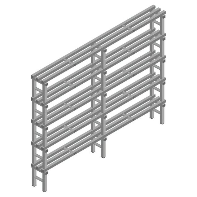 Kunststoffregal REA Euro grau 2050x1800x300 mm (HxBxT) 5 Ebenen