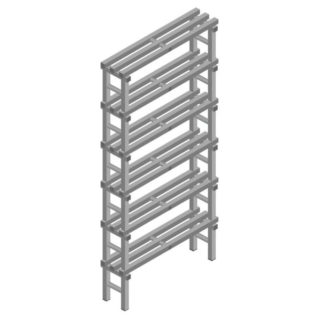 Kunststoffregal REA Euro grau 2250x1000x300 mm (HxBxT) 6 Ebenen