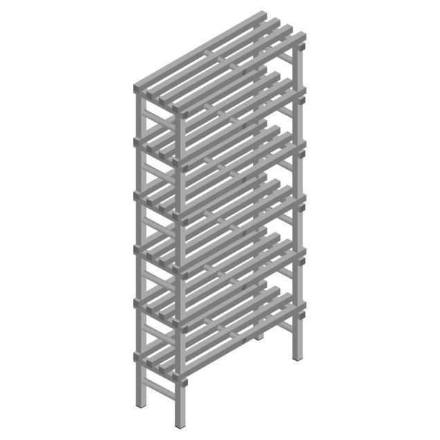 Kunststoffregal REA Euro grey 2250x1000x400 mm (HxBxT) 6 Ebenen