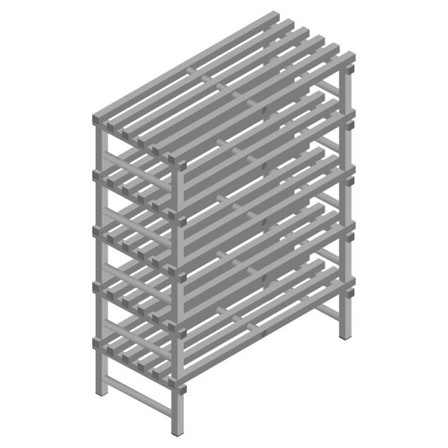 Kunststoffregal REA Euro grey 2250x1200x600 mm (HxBxT) 5 Ebenen