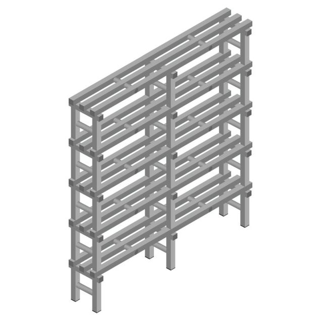 Kunststoffregal REA Euro grau 2250x1500x300 mm (HxBxT) 5 Ebenen