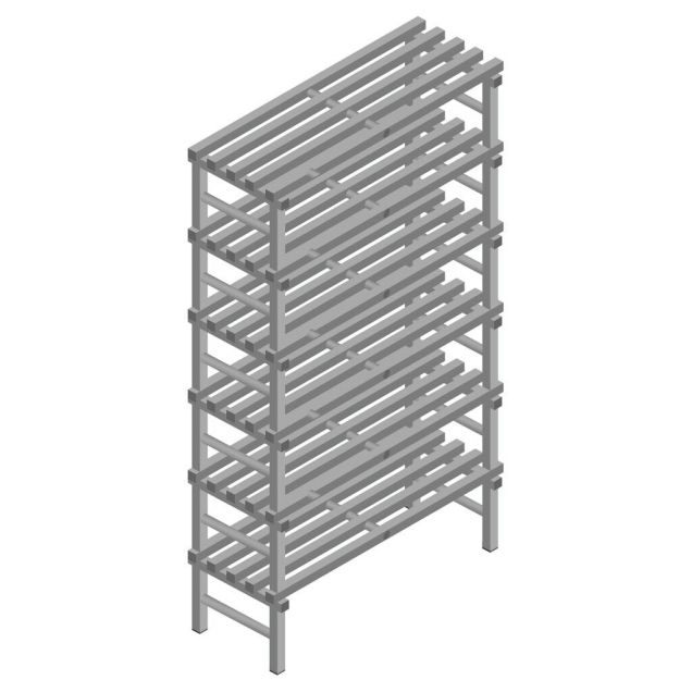 Kunststoffregal REA Euro grau 2250x1500x500 mm (HxBxT) 6 Ebenen