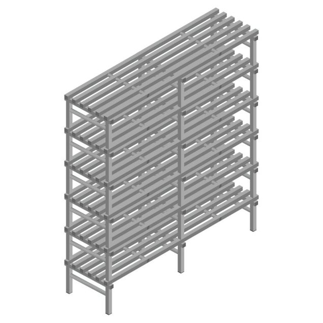 Kunststoffregal REA Euro grau 2250x1800x600 mm (HxBxT) 6 Ebenen