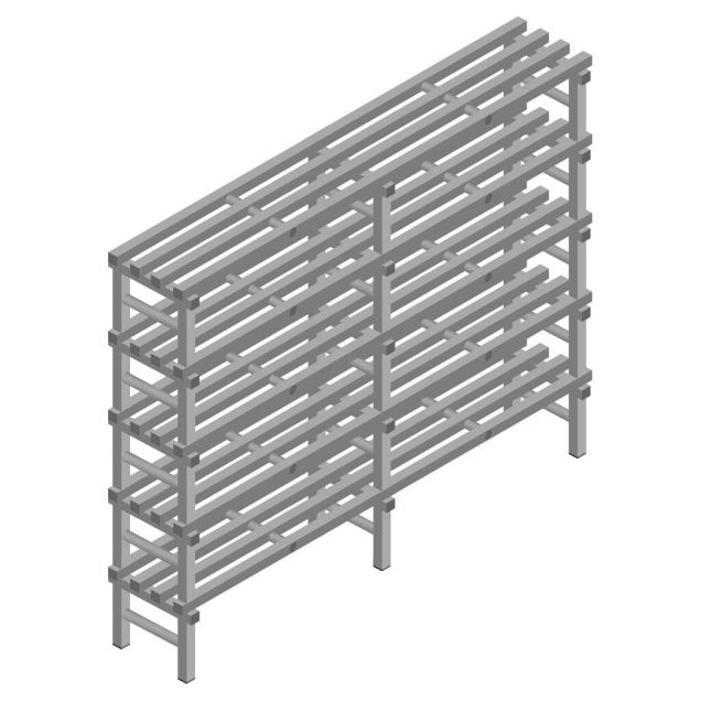 Kunststoffregal REA Euro grau 2250x2000x400 mm (HxBxT) 5 Ebenen