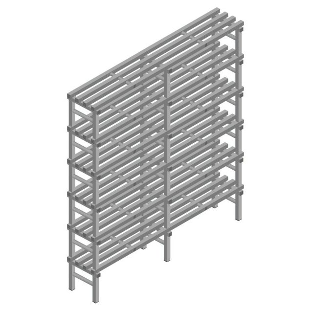 Kunststoffregal REA Euro grau 2250x2000x400 mm (HxBxT) 6 Ebenen