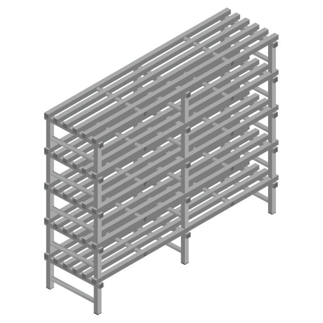 Kunststoffregal REA Euro Grey 2250x2000x600 mm (HxBxT) 5 Ebenen