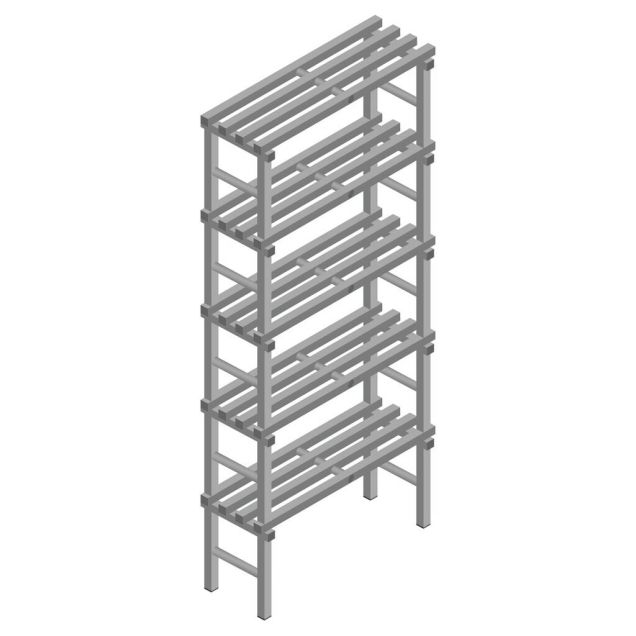 Kunststoffregal REA Euro Grey 2450x1500x400 mm (HxBxT) 5 Ebenen