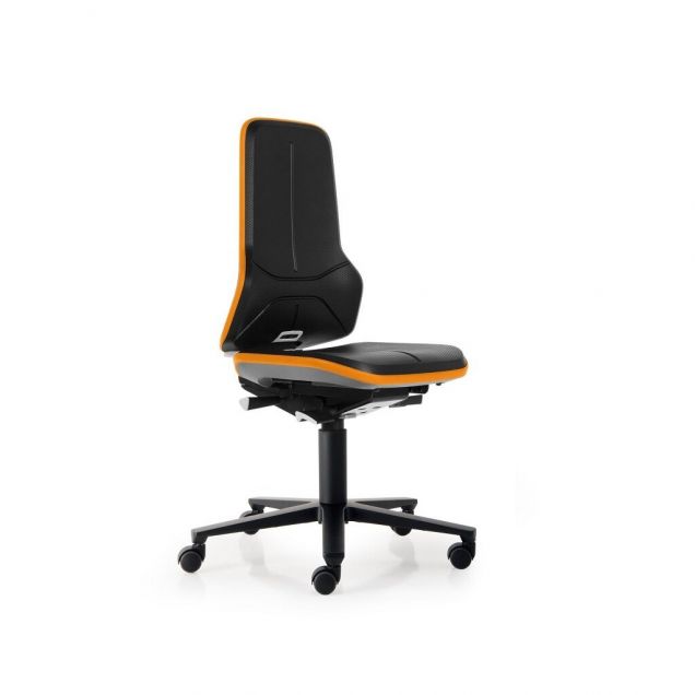 Bimos Arbeitsstuhl Neon mit Rollen Orange