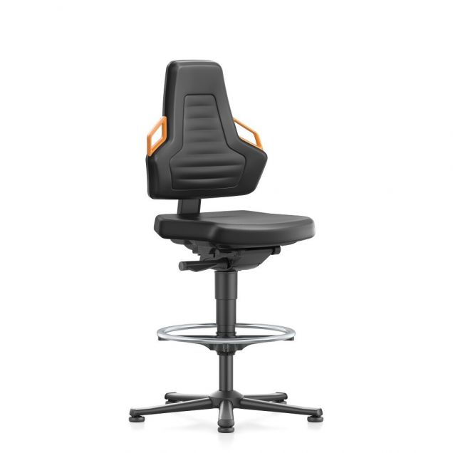 Bimos Arbeitsstuhl Nexxit mit Gleitern und Fußring Orange