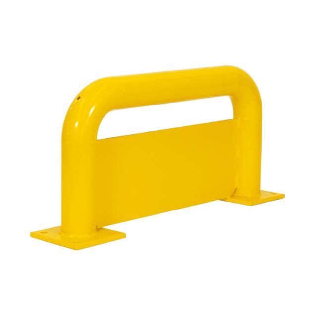 Schutzbügel mit Unterplatte 750x350mm Ø76mm Gelb