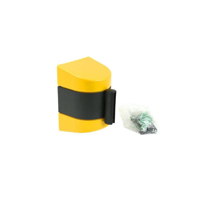Spule mit Absperrband zur Wandmontage gelb-schwarz 50mm 10m