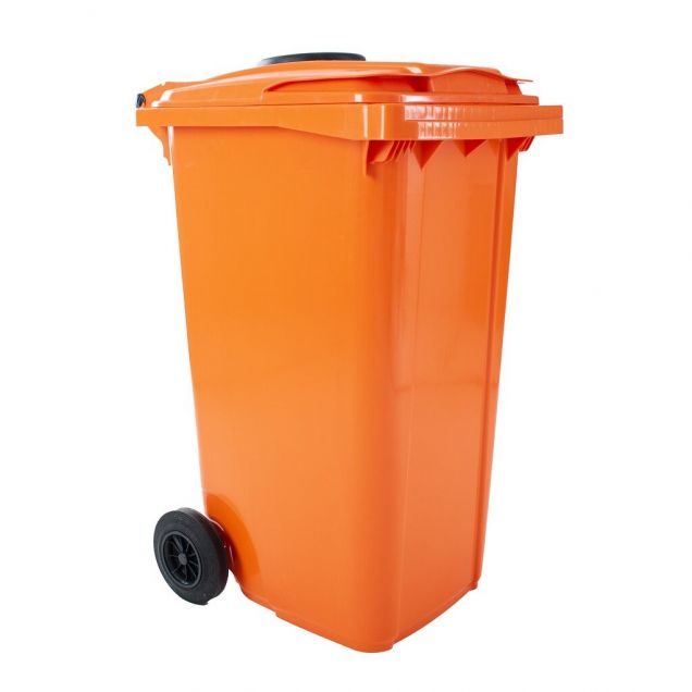 Kunststoffcontainer mit Rosette 240L, Orange