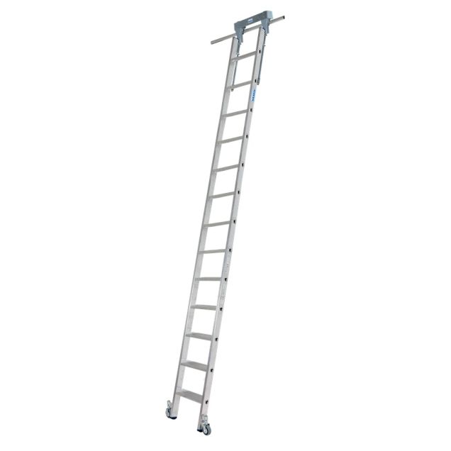 Stellingladder Krause verrijdbaar 1x13 sporten 2300mm