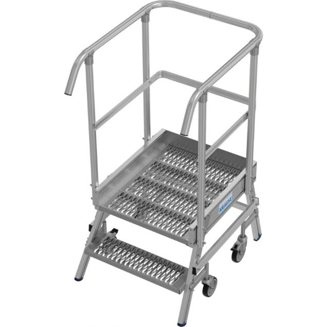 Plattformtreppe Krause einseitig R13 Anti-Rutsch Profilrost 2 Stufen 500 mm