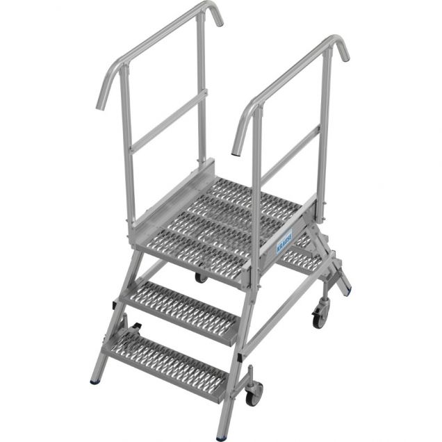 Plattformtreppe Krause doppelseitig R13 Antirutsch Profilrost 2x3 Stufen 750 mm