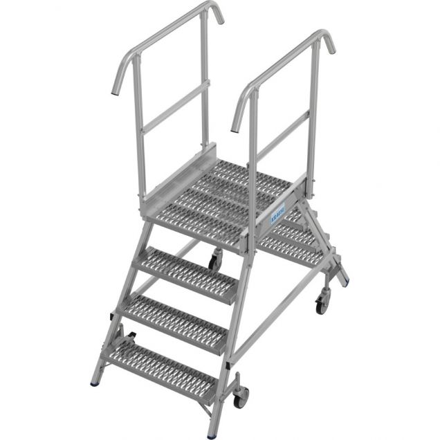 Plattformtreppe Krause beidseitig R13 Antirutsch Profilrost 2x4 Stufen 1000 mm