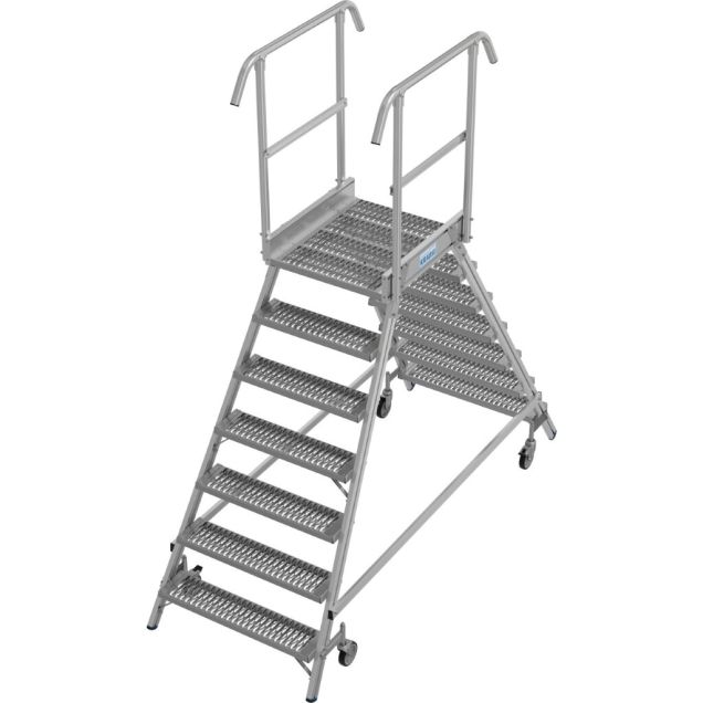 Plattformtreppe Krause beidseitig R13 Antirutsch-Profilgitter 2x7 Stufen 1700mm