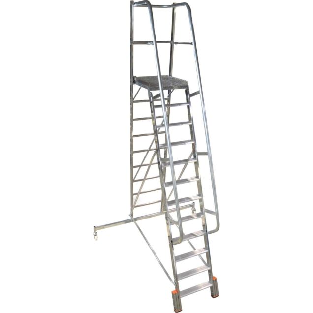 Plattformtreppe Krause Vario Compact mit Stabilisator 2000mm 12 Stufen 2750mm