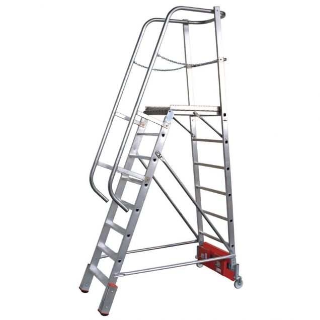 Plattformtreppe Krause Vario Compact mit Stabilisator 750 mm 8 Stufen 1900 mm