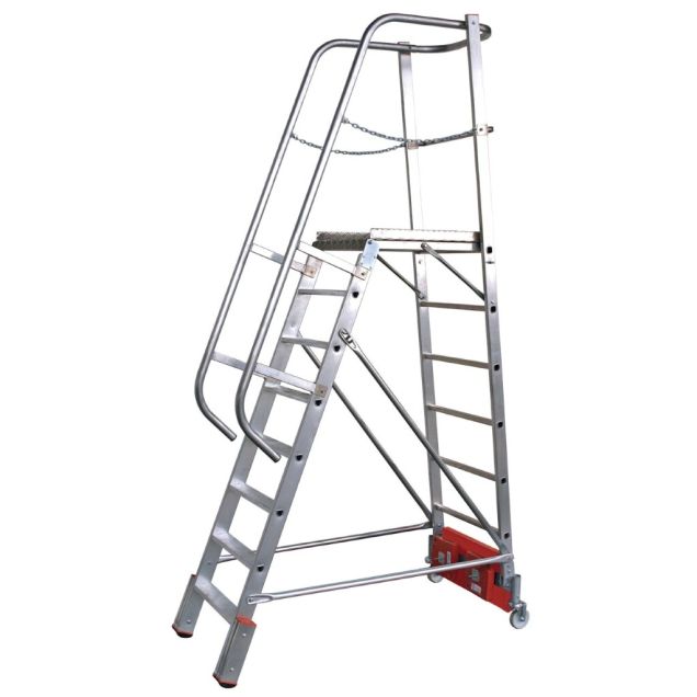 Plattformtreppe Krause Vario Compact mit Stabilisator 750mm 8 Stufen 1900mm