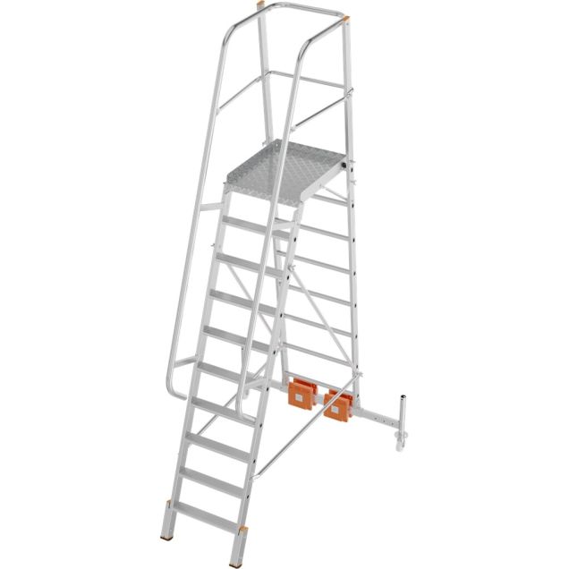 Plattformtreppe Krause Vario Compact mit Stabilisator 1365mm 10 Stufen 2350mm