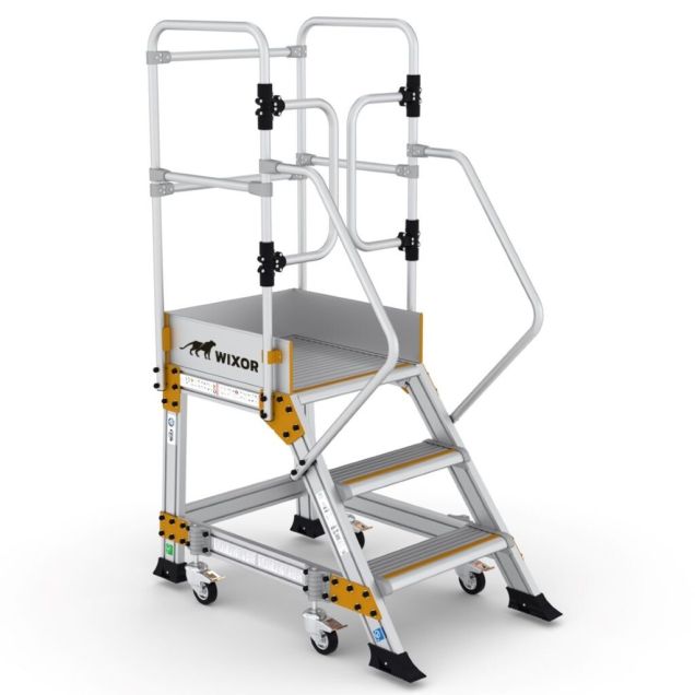 Plattformtreppe Wixor mit Federrollen 3 Stufen