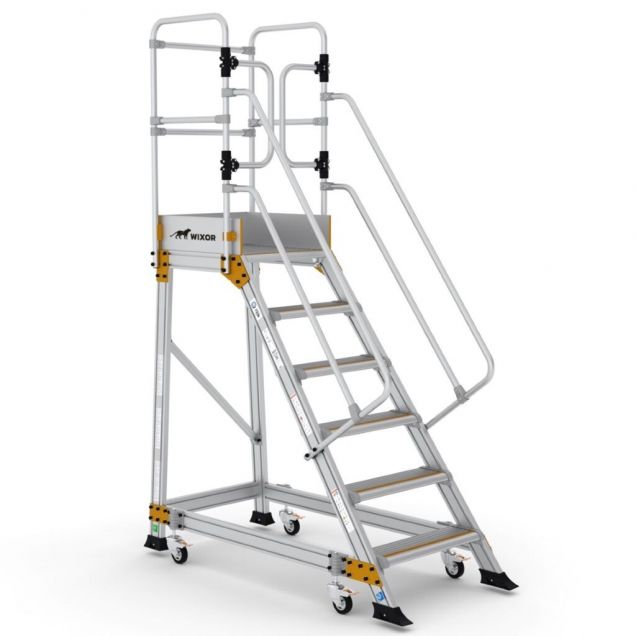 Plattformtreppe Wixor mit Federrollen 6 Stufen