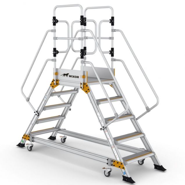 Plattformtreppe Wixor doppelt mit Federrollen 5 Stufen