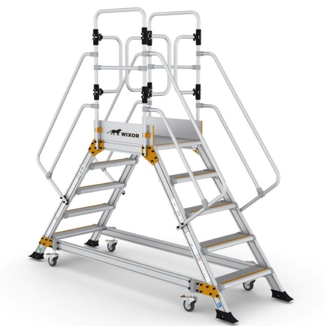 Plattformtreppe Wixor doppelt mit Federrollen 5 Stufen