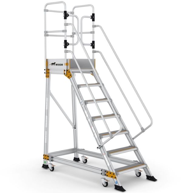 Plattformtreppe Wixor mit Federrollen 7 Stufen
