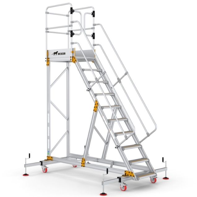 Plattformtreppe Wixor mit Stabilisator 10 Stufen