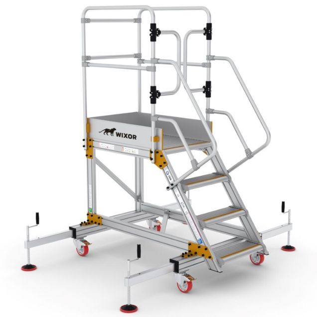 Plattformtreppe Wixor mit Stabilisator 4 Stufen