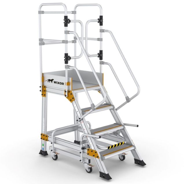 Plattformtreppe Wixor mit Handbremse 4 Stufen