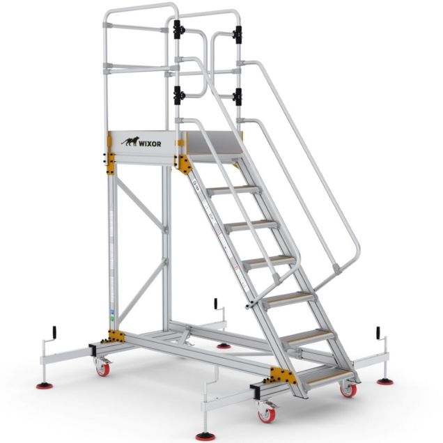Plattformtreppe Wixor mit Stabilisator 7 Stufen