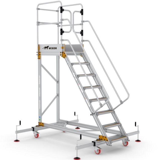 Plattformtreppe Wixor mit Stabilisator 8 Stufen