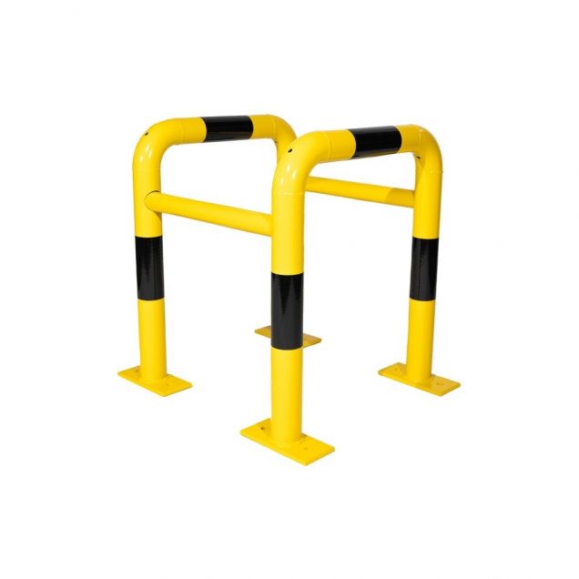 Säulenschutz aus Rohr 500x500x600mm Ø60mm Gelb/Schwarz