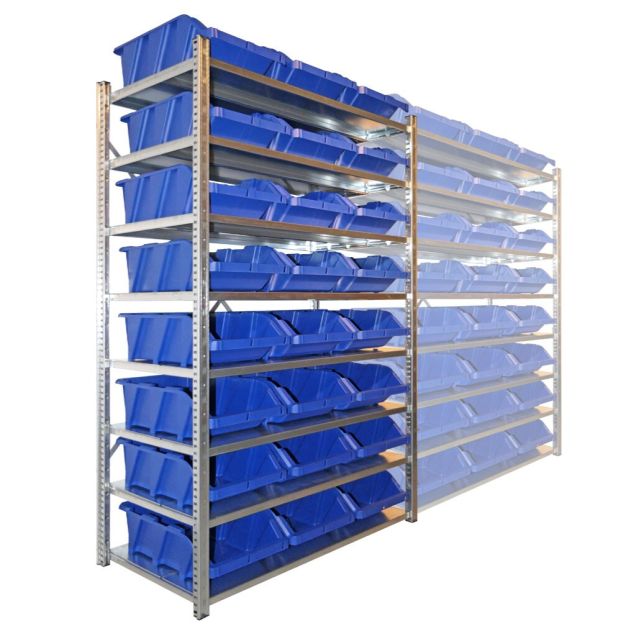 Behälterregal Light Duty 2000x1000x500 mm (HxBxT) 8 Ebenen Grundregal