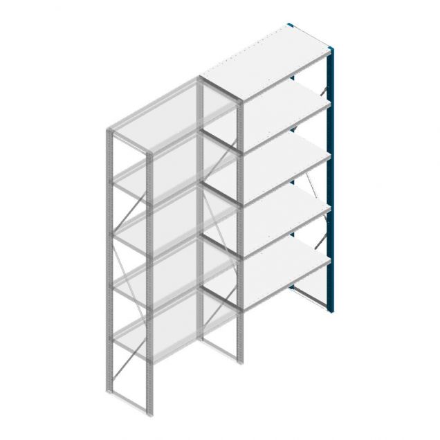 Anbauregal gebrauchte Nedcon Fachbodenregal 2000x970x500 mm (hxbxt) 5 Ebenen
