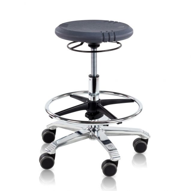 Score Arbeitshocker Opti 2210 mit Rollen und Fußring 52-70cm