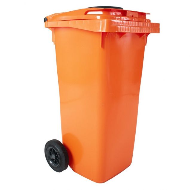 Kunststoffcontainer mit Rosette 120L, Orange