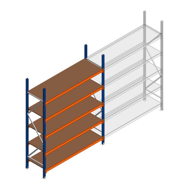 Weitspannregal Kimer 2250x1500x600 mm (hxbxt) 5 Ebenen Anfangsregal mit vormontierten Rahmen