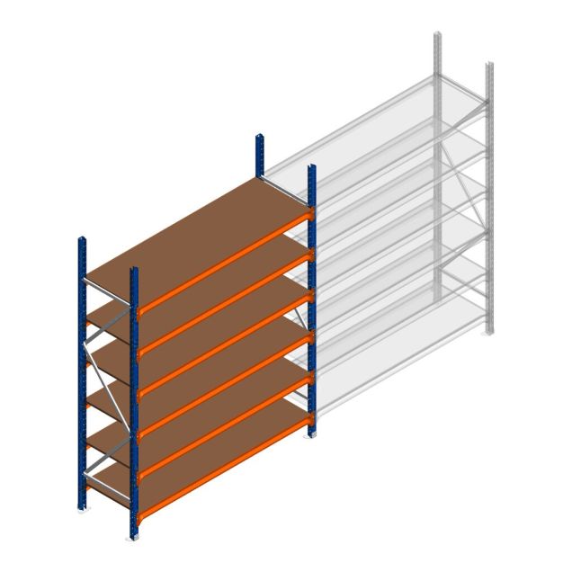 Weitspannregal Kimer 2250x1500x600 mm (hxbxt) 6 Ebenen Anfangsregal mit vormontierten Rahmen