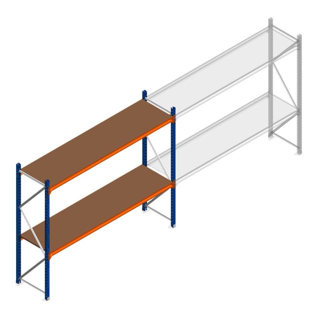 Weitspannregal Kimer 1750x2250x600 mm (hxbxt) 2 Ebenen Anfangsregal mit vormontierten Rahmen