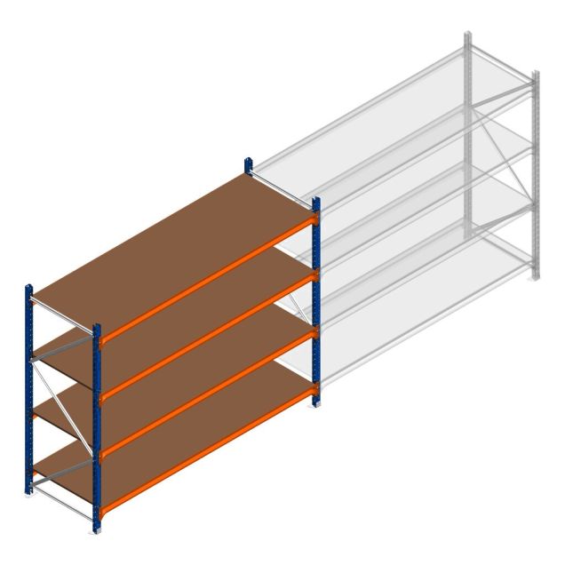 Weitspannregal Kimer 1750x2250x800 mm (hxbxt) 4 Ebenen Anfangsregal mit vormontierten Rahmen