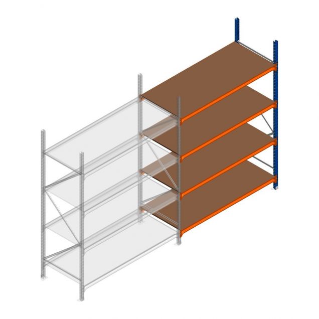 Weitspannregal Kimer 2250x1500x800 mm (hxbxt) 4 Ebenen Anbauregal